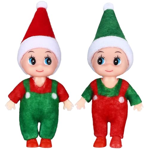 Elfo Navidad Muñeco, 2 Piezas Mini Muñeca de Elfo de Navidad, Elfos de Navidad Muñeco Elfo Navidad Muñecos de Navidad, Muñecos Navidad Decoracion, Muñecas de Navidad Juguete para Niños y Niñas (C)