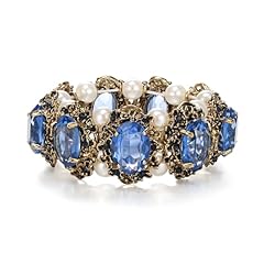 Light Blue Antique-Gold-Tone