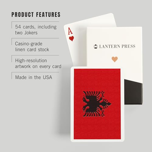 Baraja de Póker Albania Country Flag 52 Cartas miniatura 3