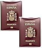 Porta Pasaporte Transparente | Estuche de Protección Practico para Pasaportes | Funda para Pasaporte de Viaje - Plastico reciclable - Ideal para Hombres y Mujeres Viajeros, fabricacion Francesa x2
