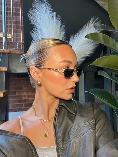 Y2K Snake Sunglasses for Women Men Narrow Rectangular Y2k Chic Sunnies AP3649
