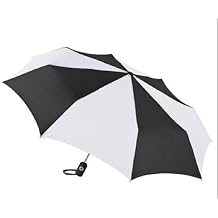 totes Auto Open Auto Close Umbrella  43" Arc  Fits in Travel Bag, Color Black/White
