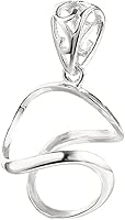 925 Sterling Silver Pendant Blank fit 10-12mm Pearl or Cabochon Pendant Mounting Setting for Handmade Jewelry Charm Making (Platina Color)