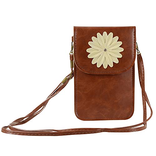 Touch Screen Cell Phone Purse Wallet Cute Small Pu Leather Crossbody Bag For Iphone 11 Xr Xs Max 8 Plus 7 Plus, Galaxy Note10 A20 S10 Plus S9 Google Pixel 3A Xiaomi Mi 9T Redmi Note 6 Pro (Brown) #TOP4