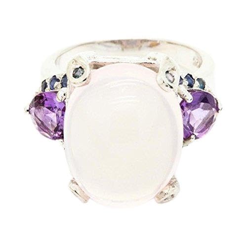 Bague Quartz rose et Améthyste, le cadeau symbolique en Argent 925