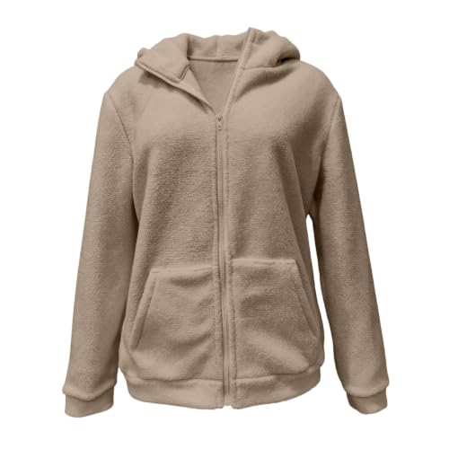 YRAETENM Womens Fleece Coat Teddy Mid‑Length Outerwear - image 7
