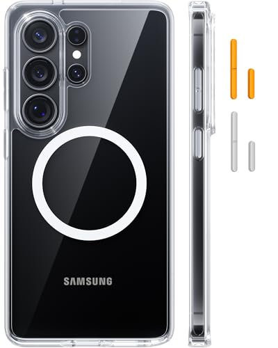 TORRAS Magnetic Shockproof for Samsung Galaxy S26 Ultra Case Clear, Fit for Magnetic,12FT Military Grade Protection, Anti-Yellowing Slim Magnetic Case for Samsung S26 Ultra Case 6.8", Diamond Clear