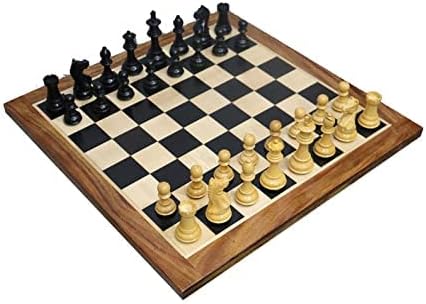 Miniatura 7 de Juego de ajedrez de madera, caballero feroz y tablero de ajedrez de 17 pulgadas, piezas de ajedrez Staunton, rey de 3.5 pulgadas con 2 reinas