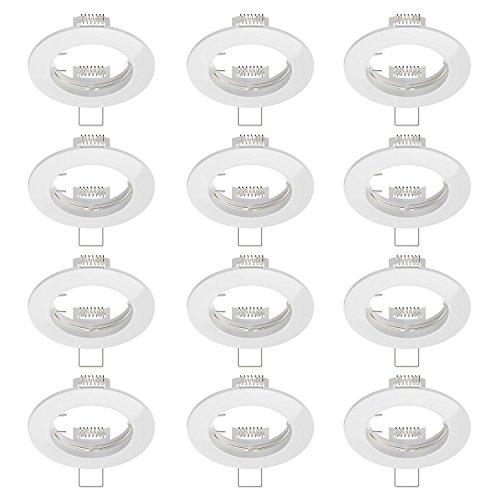 Parlat Marco empotrable Circ Aluminio Marco empotrable Blanca (LED/Halogen/GU10/MR16/PAR16/50mm), 12 UDS