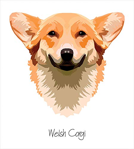 ABAKUHAUS Corgi Bettbezug Set für Einzelbetten, Freundlich Lustig Welsh Hund Kunst, Milbensicher Allergiker geeignet mit Kissenbezug, 200 x 200 cm - 70 x 50 cm, Orange Weiss