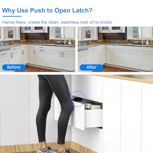 Drucktüröffner Push to Open Jiayi 4 Stück Magnetische Schiebetür Schloss Heavy Duty Touch Türschloss Push Offen Schrank Hardware Für Schränke, Schränke, Wandschränke Magnetische Schiebetür Schloss