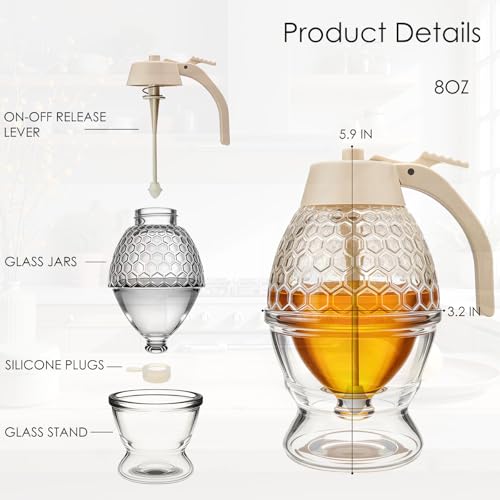 Ahhute Distributeur Miel Verre 240ml - Blanc – vue 5