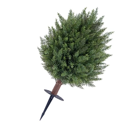 Haofy Künstliche Zypressen-Formgehölze mit PE-Blättern, 24 Zoll Hoch, für Veranden, Terrassen und Gartendekoration