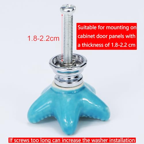 Starfish Drawer Knobs Coastal Kitchen Cabinet Knos Beach Themeb Knob Ceramic Dresser Pulls and Handles for Dresser Cupboard Wardrobe Cabinet Handle (Blue) - Image 7