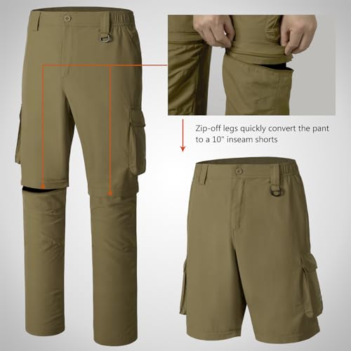 BASSDASH Men's Quick Dry Convertible Cargo Pants - $29.98 - Image 4