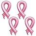 4Pcs Breast Cancer Awareness Balloons Decorations Pink Ribbon Shaped Balloons for Pink Ribbon Party Decoration Supplies
