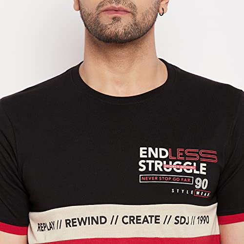 Image of Duke Stardust Men Half Sleeve Round Neck Cotton T-Shirt (LF5830 Black XL)