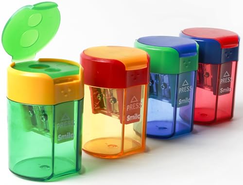 Smilo 4-Pack Dual Hole Pencil Sharpeners