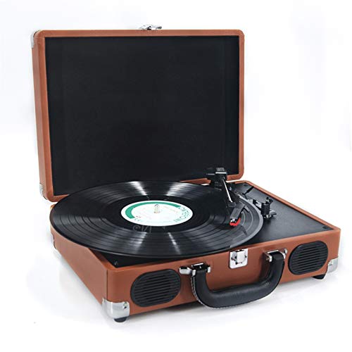Giradischi con design a valigia vintage per la decorazione della casa, giradischi in vinile a 3 velocità con altoparlanti stereo, supporta uscita di linea RCA, ingresso AUX per cuffie, il miglior