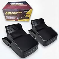 XXL Rattenfalle 21cm – 2er Pack Große Schlagfalle für Ratten, Wiederverwendbar, Heavy Duty, Effektive Falle, Schwarz