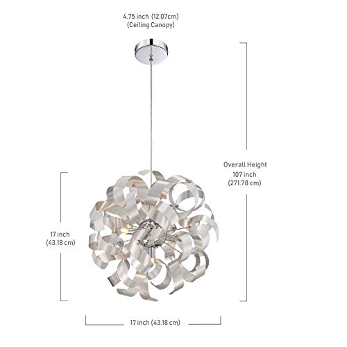 Quoizel Rbn2817Mn Ribbons Curved Metal Pendant Ceiling Lighting, 5-Light, Xenon 200 Watts, Millenia (17"H X 17"W) #TOP2