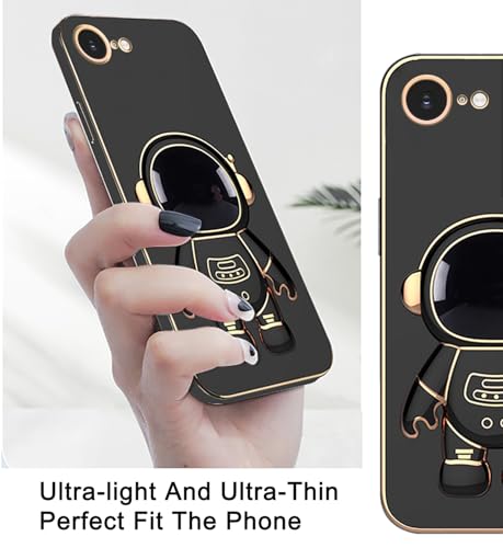 Coque iPhone 16 antichoc silicone TPU souple noir avec support Rosa