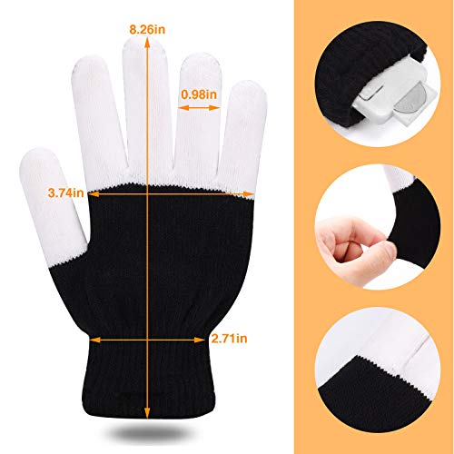 Rainbow Glow Party Favors Led Gloves Flashing Lights Cool Toys for Boys Girls Birthday Gifts for Children Creative Kids’ Costumes Light Up Gloves Halloween Party Gifts Toys Costumes for Boys Girls