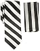 Stacy Adams Men's Solid Woven Formal Stripe Tie Set, Black/White, One Size