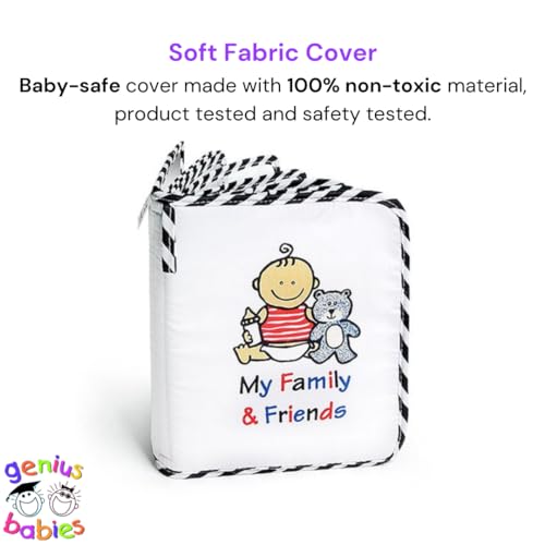 Baby's First Photo Album - My First Family Photo Album for Baby - Soft Fabric, Baby Safe, Easy to Clean, Holds 15 Photos, Personalize with Your Favorite Pictures, No Hard Edges