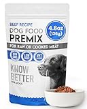 Know Better for Dogs Raw Mix Dog Food - Holistic Vet Approved Supplements for Dogs w 100% Human Grade Ingredients, No Additives/Grain Free - Premix Dog Supplement Powder for Homemade Dog Food, Beef