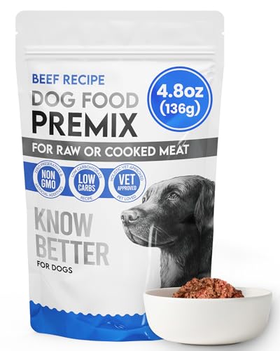 Know Better for Dogs Raw Mix Dog Food - Holistic Vet Approved Supplements for Dogs w 100% Human Grade Ingredients, No Additives/Grain Free - Premix Dog Supplement Powder for Homemade Dog Food, Beef