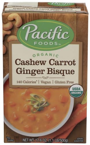 Pacific Foods Organic Cashew Carrot Ginger Bisque, 17.6oz