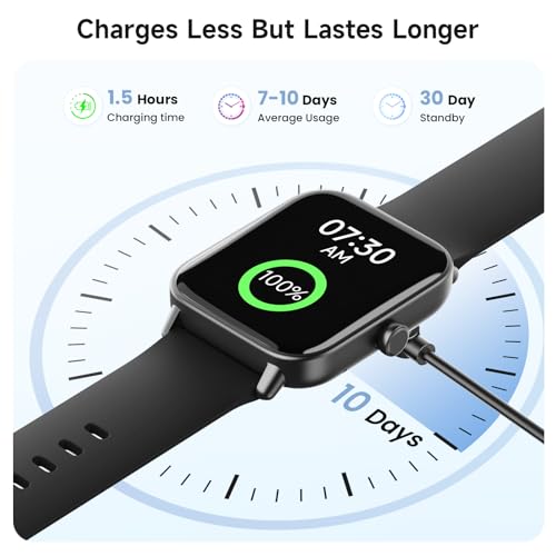 Image of Smart Watch for Men,1.85 inch AMOLED Touchscreen for Android & iPhone Alexa Built-in Bluetooth Calls,Fitness Watch 110+ Sport Modes Heart Rate /Sp02 /Sleep /Calories Monitor IP68 Waterproof(Black, 1.85)