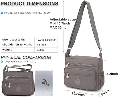 Image of Pealwel Women Shoulder Handbag Roomy Multiple Pockets Bag Ladies Crossbody Purse Tote Top Handle Satchel