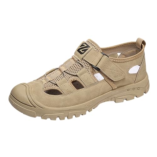 Breathable Beach Shoes Outerwear Non-Slip Baotou Men's ls Extra Wide Shoes Men Khaki