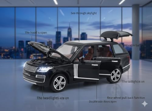 Image of Range Rover SUV Car 1:32 Scale Model Car Exclusive Alloy Metal Pull Back Die-cast Metal Pullback Toy with Openable Doors & Light Music Best Gifts Toys Kids【Colors as Per Stock】