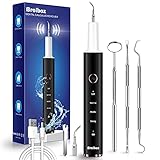Plaque Remover for Teeth - Electric Tooth Cleaner, with 2 Replaceable Heads and 1 Oral Mirror,...