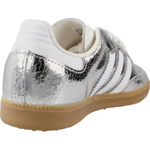 Image of adidas Samba OG Womens Sneaker (Silver Metallic Cracked Leather, 6)