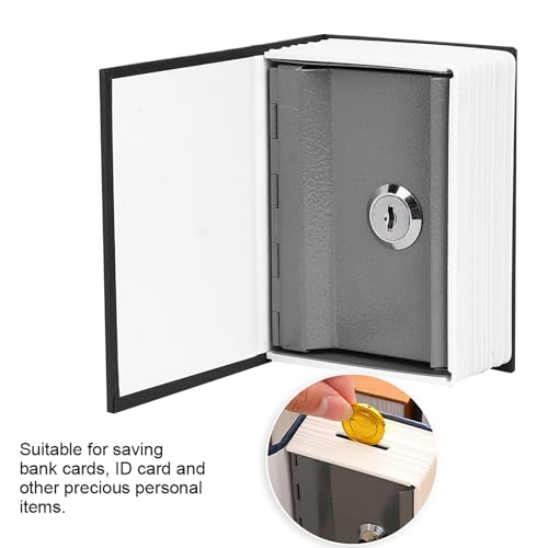 Storage Box, Mini Simulation Book, Safe Storage Box, Money, Cash, Jewelry, Security Lock with Keys - Image 3
