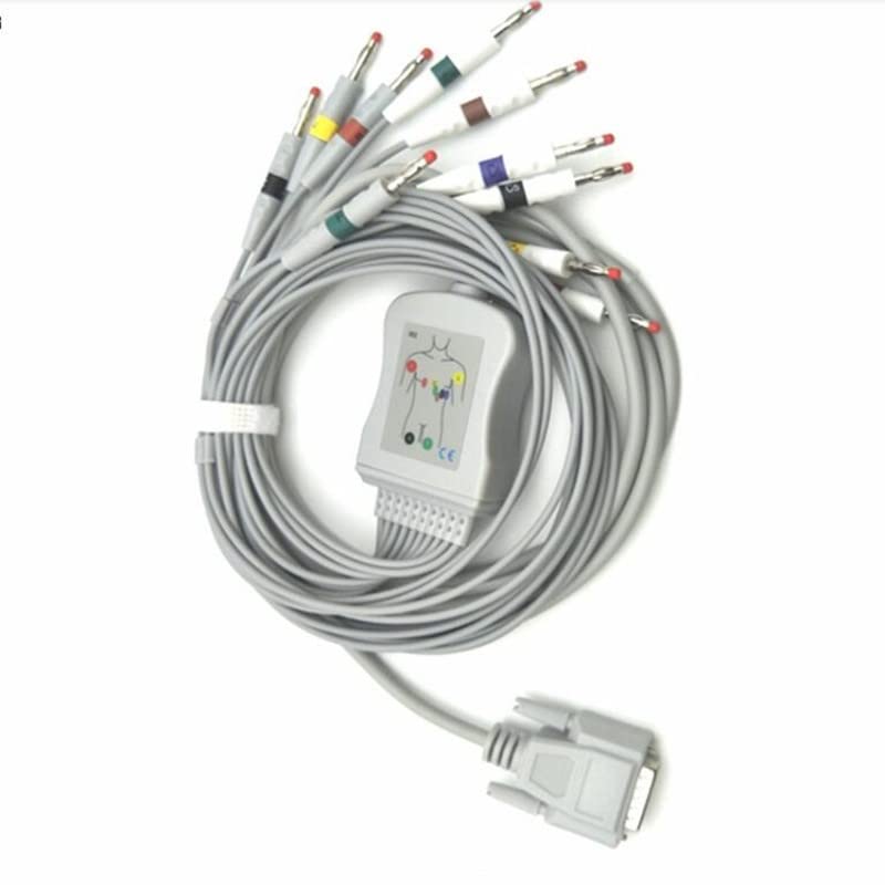 AETOOL - Improv - Compatible For Nihon Kohden -1250,-1350 EKG Cable with Leadwires 10 Leads Cable 4.0 Banana End AHA,TPU IEC (IEC Standard(C1-C6))