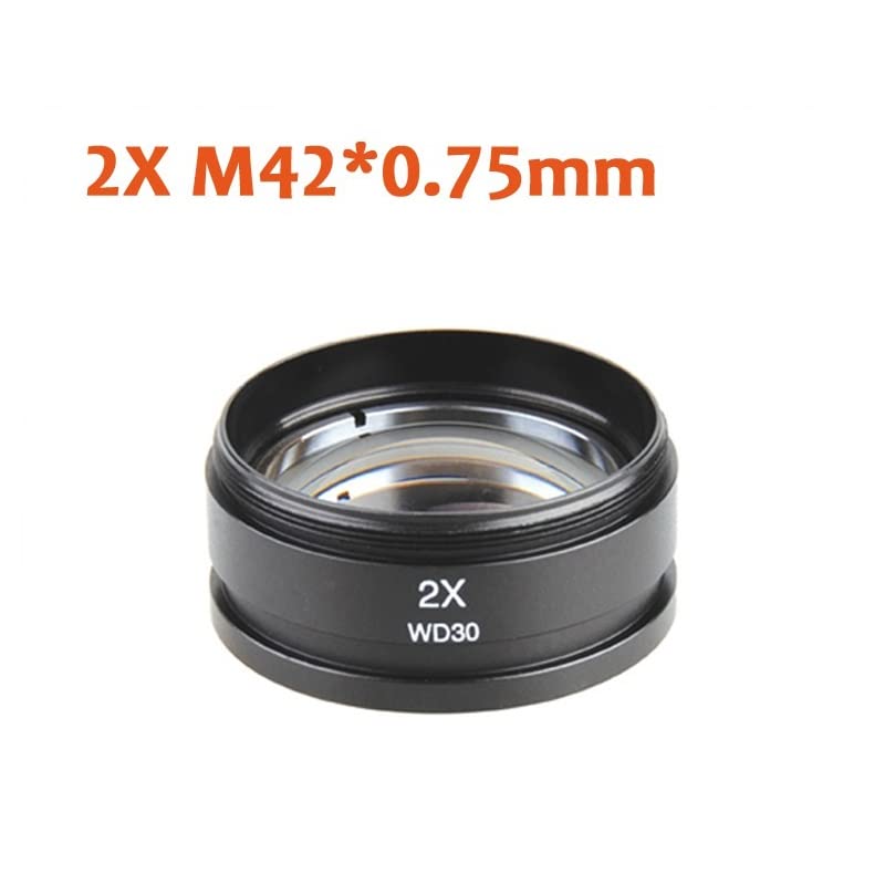 Microscope M42*0.75mm 2X Industrial Stereo Single Barrel Microscope Objective Lens(M48X0.75)