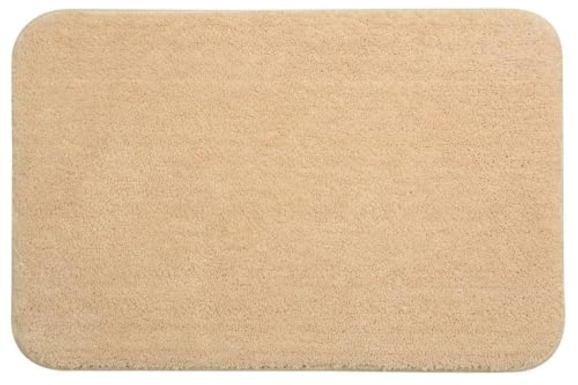Microfiber Anti-Skid Beige Bath Mat for Bathroom and Kitchen