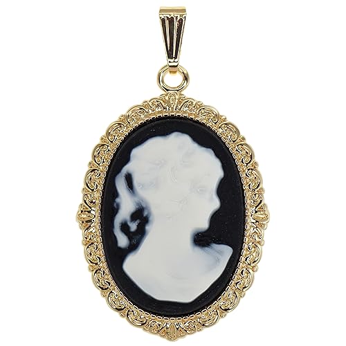 Pendentif camée noir plaqué or pour sublimer vos tenues de soirée et du quotidien