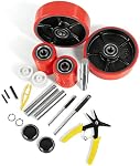 Pallet Jack Wheels Replacement Kit, Full Set with 7" x 2" Steering Wheels | Fits manual pallet trucks; includes 3" x 3.75" load rollers, axles, entry/exit rollers, hardware, 20mm ID bearings