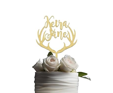 Personalized Antler Baby Shower Cake Topper – Oh Baby, Welcome Baby, Hunting Theme, Custom Name, Gender Reveal Décor