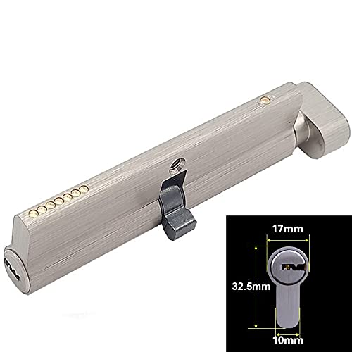 Serratura a pomello con chiave, Serratura A Cilindro Asimmetrico In Ottone Zinco Con Pomello Resistente Al Bump-Pick-Drill 5 Chiavi(40x30t)