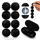 8 Stück Geräuschlose Magnetische Stress Bälle Teenager, Anti-Stress Spielzeug aus Silikon für Erwachsene Sensorik Spielzeug zur Beruhigung, Angstabbau und Entspannung Frauen & Männer Schwarz