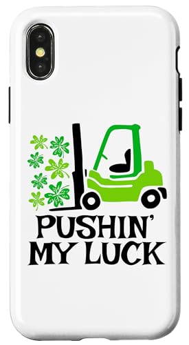 St Patrick's Day Pushing My Luck Monster Truck Carcasa para iPhone X/XS