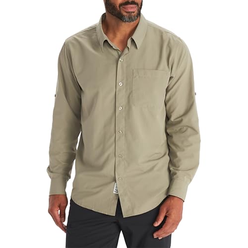 Image of MARMOT Men's Aerobora Long Sleeve Button Down Shirt, Vetiver, Medium