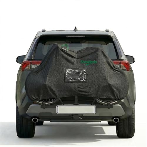 Bike Cover for Transport 1Bikes  600D Heavy Duty Waterproof Bicycle Rack Cover for Car Hitch with Lock Holes & Reflective Strips Travel Storage for SUV Truck RV